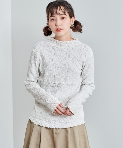 cepo(セポ)の「ランダムシャーリングロングスリーブ(Tシャツ/カットソー・レディース・ブラック/オフホワイト/ブルー・M)」の12枚目の写真