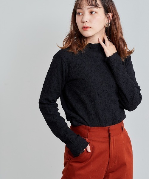 cepo(セポ)の「ランダムシャーリングロングスリーブ(Tシャツ/カットソー・レディース・ブラック/オフホワイト/ブルー・M)」の6枚目の写真