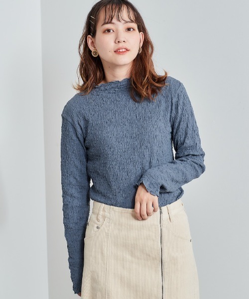 cepo(セポ)の「ランダムシャーリングロングスリーブ(Tシャツ/カットソー・レディース・ブラック/オフホワイト/ブルー・M)」の9枚目の写真