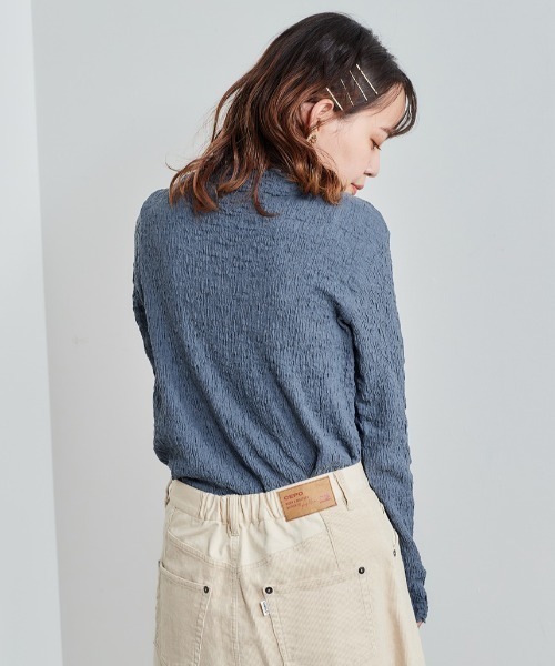 cepo(セポ)の「ランダムシャーリングロングスリーブ(Tシャツ/カットソー・レディース・ブラック/オフホワイト/ブルー・M)」の11枚目の写真