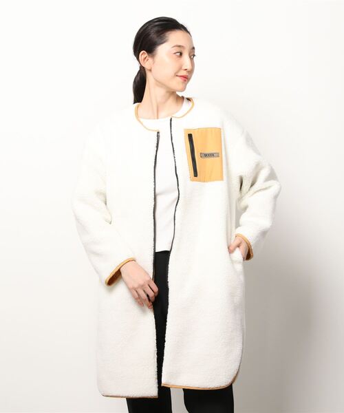 Slyde(スライド)の「【Slyde】REVERSIBLE LONG COAT(ノーカラーコート・レディース・ベージュ/オリーブ・SMALL/MEDIUM)」の9枚目の写真
