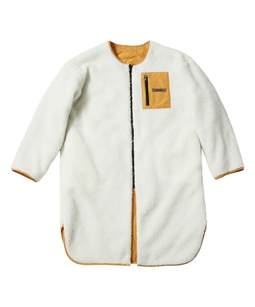 Slyde(スライド)の「【Slyde】REVERSIBLE LONG COAT(ノーカラーコート・レディース・ベージュ/オリーブ・SMALL/MEDIUM)」の3枚目の写真