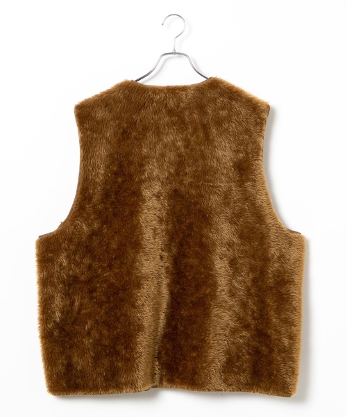 WEGO(ウィゴー)の「WEGO/フェイクファーBIGベスト(ベスト・メンズ・ブラウン/グレー/カーキ・FREE)」の10枚目の写真