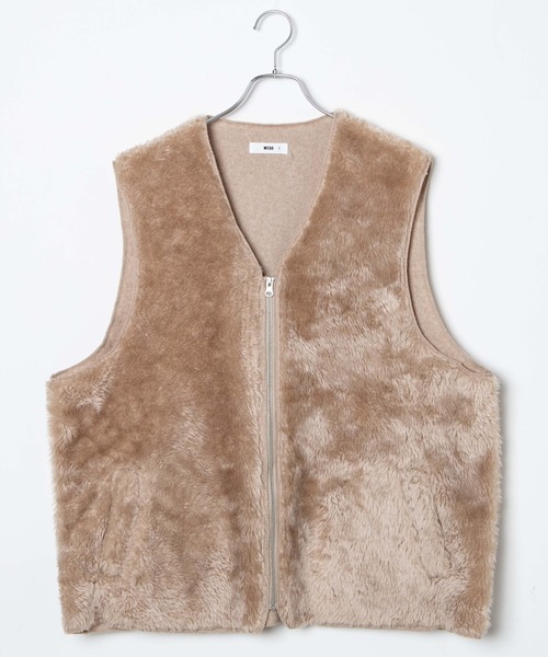 WEGO(ウィゴー)の「WEGO/フェイクファーBIGベスト(ベスト・メンズ・ブラウン/グレー/カーキ・FREE)」の4枚目の写真