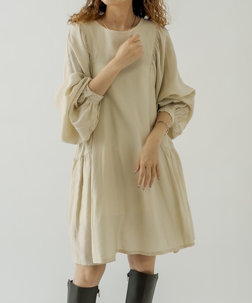 mystic（ミスティック）の「ギャザーミニワンピース（ワンピース・レディース・ブラック/オリーブ/アイボリー・FREE）」の6枚目の写真