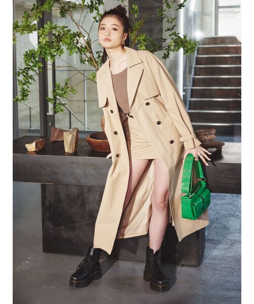 EVRIS（エヴリス）の「チェーンベルトトレンチコート（トレンチコート・レディース・グリーン/パープル/ベージュ/ブラック・FREE）」の20枚目の写真