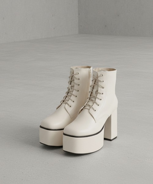 【セール】LOVEHUNTER スクエアトゥ厚底レースアップブーツ（ブーツ）｜LOVEHUNTER（ラブハンター） 5,374円