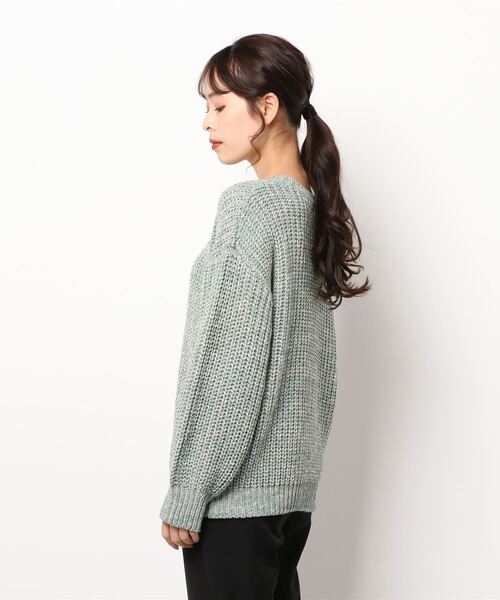 Lugnoncure（ルノンキュール）の「スラブ混ミックスヤーンニット（ニット/セーター・レディース・オレンジ/ミント/チャコール・ﾌﾘ-）」の4枚目の写真