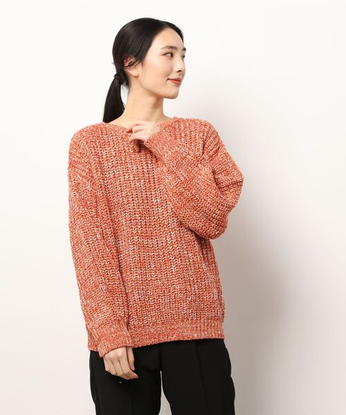 Lugnoncure（ルノンキュール）の「スラブ混ミックスヤーンニット（ニット/セーター・レディース・オレンジ/ミント/チャコール・ﾌﾘ-）」の6枚目の写真