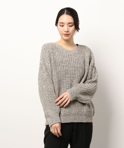 Lugnoncure（ルノンキュール）の「スラブ混ミックスヤーンニット（ニット/セーター・レディース・オレンジ/ミント/チャコール・ﾌﾘ-）」の7枚目の写真