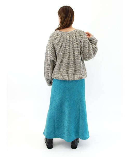 Lugnoncure（ルノンキュール）の「スラブ混ミックスヤーンニット（ニット/セーター・レディース・オレンジ/ミント/チャコール・ﾌﾘ-）」の10枚目の写真