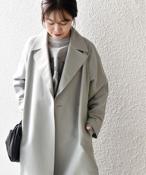 SHIPS(シップス)の「オーバートレンチコート◇(トレンチコート・レディース・オリーブ/イエロー/キャメル・38/36)」の2枚目の写真