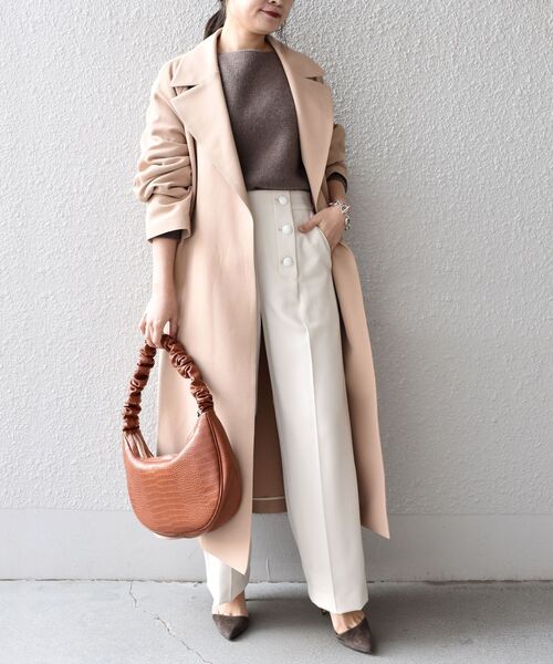 SHIPS(シップス)の「オーバートレンチコート◇(トレンチコート・レディース・オリーブ/イエロー/キャメル・38/36)」の21枚目の写真