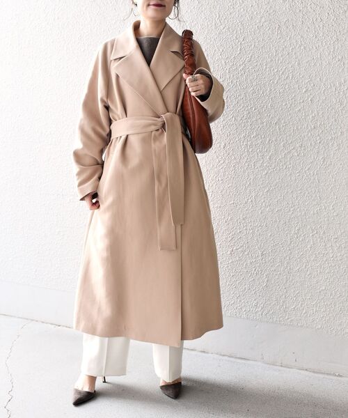 SHIPS(シップス)の「オーバートレンチコート◇(トレンチコート・レディース・オリーブ/イエロー/キャメル・38/36)」の14枚目の写真