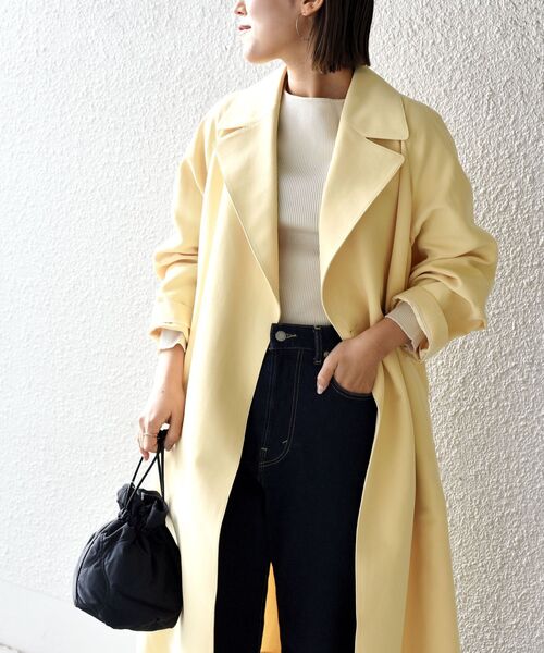 SHIPS(シップス)の「オーバートレンチコート◇(トレンチコート・レディース・オリーブ/イエロー/キャメル・38/36)」の10枚目の写真