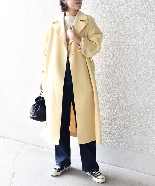 SHIPS(シップス)の「オーバートレンチコート◇(トレンチコート・レディース・オリーブ/イエロー/キャメル・38/36)」の6枚目の写真