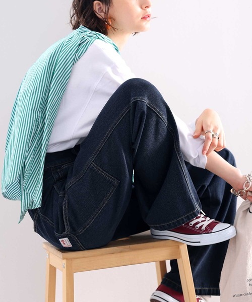 Java（ジャバ）の「《JaVa ジャバ別注》履くたびキュン。メンズライク ペインター ツイル ＆ ワイド デニム パンツ（デニムパンツ・レディース・ベージュ/ナチュラル/ワンウォッシュ/ライトブルー/ブラック系その他/ブラック系その他2/カーキ/キナリ/その他1・SMALL/MEDIUM/LARGE/X-LARGE）」の13枚目の写真