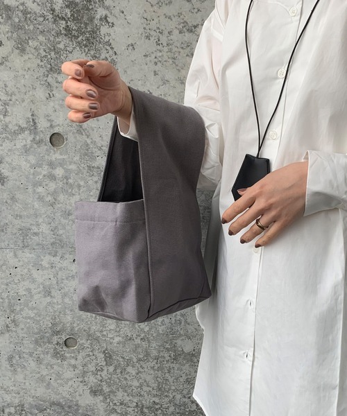 select MOCA by son（セレクトモカバイソン）の「スクエアワンハンドルバッグ（トートバッグ・レディース・ホワイト/ブラック/ネイビー/ブラウン/グレー・FREE）」の16枚目の写真