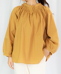 Loco Ocean（ロコオーシャン）の「ストライプ ラメ糸入り Aラインふんわりボリュームスリーブブラウス（シャツ/ブラウス）」