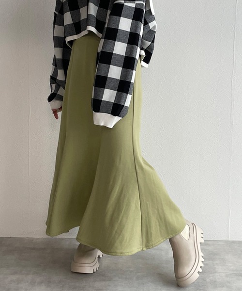 w closet（ダブルクローゼット）の「スウェットマーメイドスカート（スカート・レディース・トップグレー/アイボリー/ライトグリーン/ブラック・FREE）」の14枚目の写真