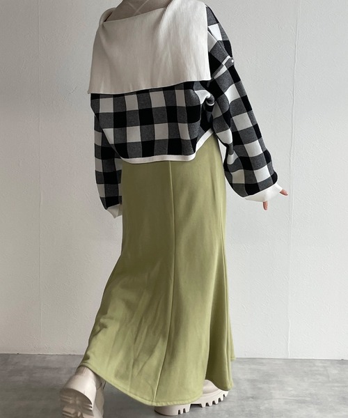 w closet（ダブルクローゼット）の「スウェットマーメイドスカート（スカート・レディース・トップグレー/アイボリー/ライトグリーン/ブラック・FREE）」の16枚目の写真