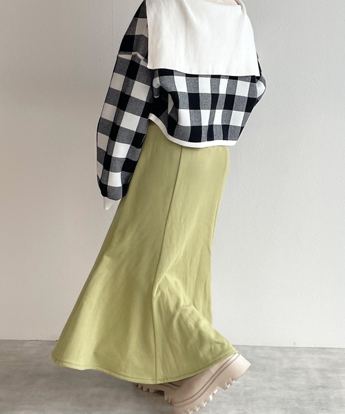 w closet（ダブルクローゼット）の「スウェットマーメイドスカート（スカート・レディース・トップグレー/アイボリー/ライトグリーン/ブラック・FREE）」の17枚目の写真