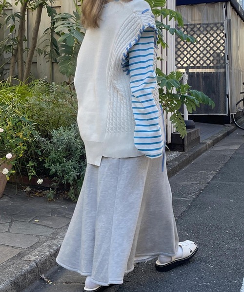 w closet（ダブルクローゼット）の「スウェットマーメイドスカート（スカート・レディース・トップグレー/アイボリー/ライトグリーン/ブラック・FREE）」の21枚目の写真