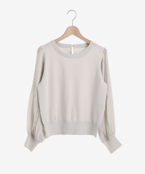 le.coeur blanc（ルクールブラン）の「シフォンプリーツニット（ニット/セーター・レディース・グレイッシュベージュ/ブルー/ブラック・38）」の4枚目の写真