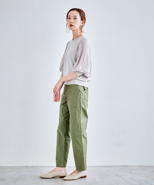 le.coeur blanc（ルクールブラン）の「シフォンプリーツニット（ニット/セーター・レディース・グレイッシュベージュ/ブルー/ブラック・38）」の7枚目の写真