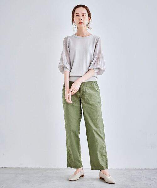 le.coeur blanc（ルクールブラン）の「シフォンプリーツニット（ニット/セーター・レディース・グレイッシュベージュ/ブルー/ブラック・38）」の8枚目の写真