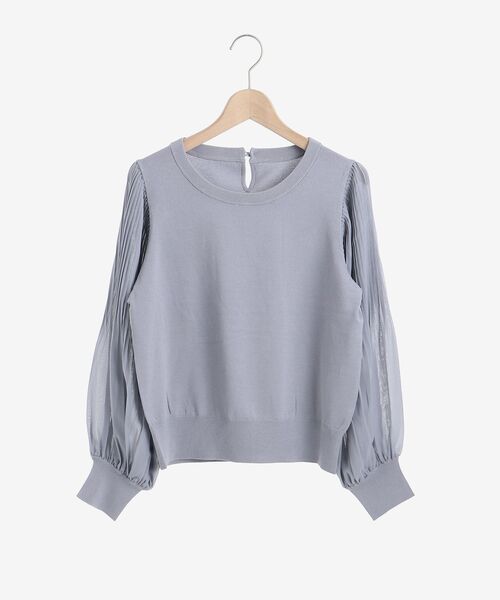 le.coeur blanc（ルクールブラン）の「シフォンプリーツニット（ニット/セーター・レディース・グレイッシュベージュ/ブルー/ブラック・38）」の12枚目の写真