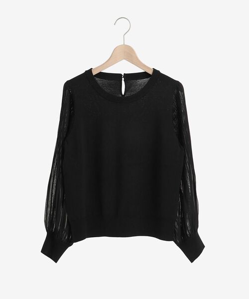 le.coeur blanc（ルクールブラン）の「シフォンプリーツニット（ニット/セーター・レディース・グレイッシュベージュ/ブルー/ブラック・38）」の22枚目の写真