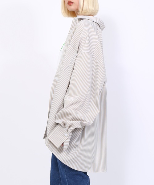 PUNYUS（プニュズ）の「ロングカフスストライプシャツ（シャツ/ブラウス・レディース・ベージュ系その他/ブルー系その他・1/2/4/3）」の4枚目の写真