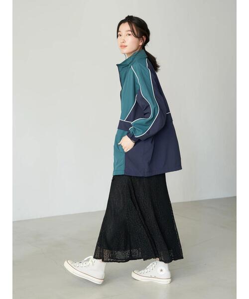 earth music&ecology（アースミュージックアンドエコロジー）の「切り替えマーメイドレーススカート（スカート・レディース・ブラック/オフホワイト/イエロー・FREE）」の11枚目の写真