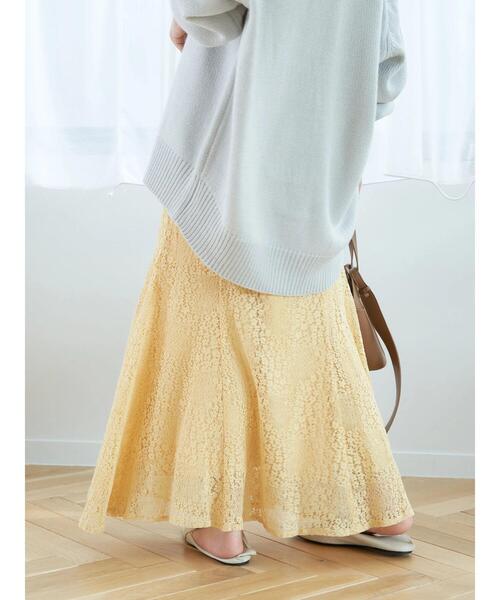 earth music&ecology（アースミュージックアンドエコロジー）の「切り替えマーメイドレーススカート（スカート・レディース・ブラック/オフホワイト/イエロー・FREE）」の22枚目の写真