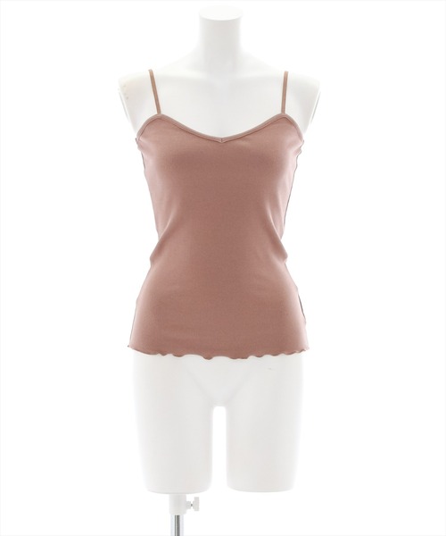 clear（クリア）の「リブキャミソール（Tシャツ/カットソー・レディース・ブラック/オフホワイト/ピンク/ミント/モカ/ライトベージュ/グレイッシュベージュ/グリーン・F）」の3枚目の写真