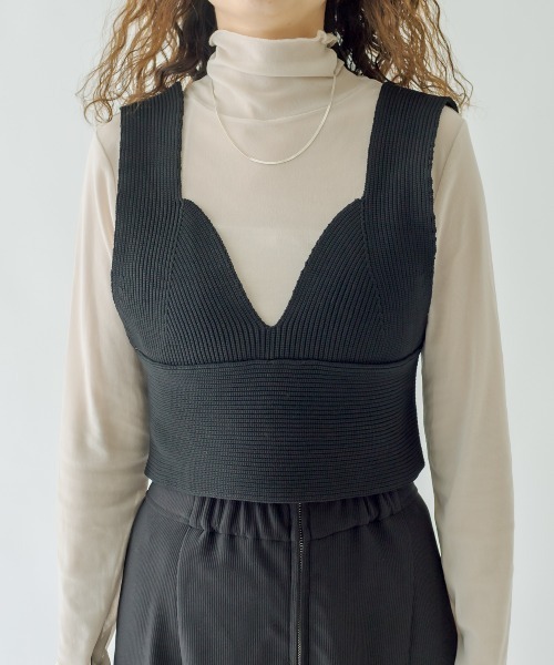 mystic(ミスティック)の「ニットビスチェ(ベスト・レディース・ブラック/ベージュ/オフホワイト・FREE)」の20枚目の写真