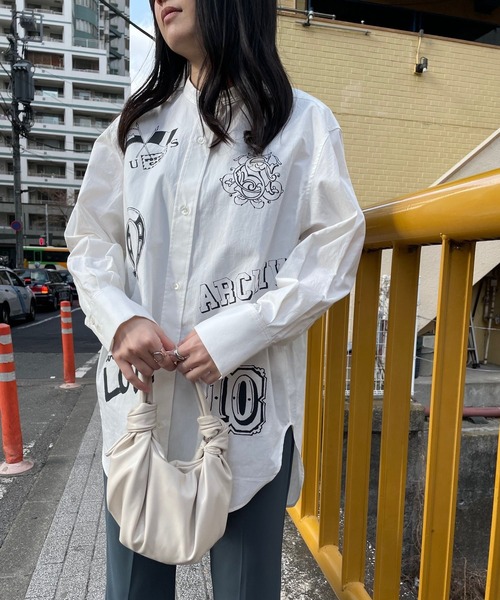 JUGLANS(ユグランス)の「☆ 【CHIGNON】10annivプリントシャツ 1621-055,1621-056(シャツ/ブラウス・レディース・ホワイト/ブルー・FREE)」の7枚目の写真