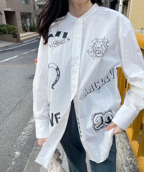 JUGLANS(ユグランス)の「☆ 【CHIGNON】10annivプリントシャツ 1621-055,1621-056(シャツ/ブラウス・レディース・ホワイト/ブルー・FREE)」の13枚目の写真