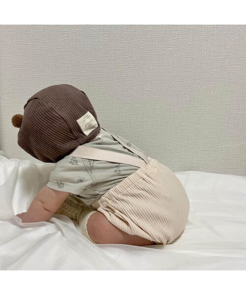 apres les cours（アプレレクール）の「WEB限定 ベビーサスペンダー付きリブブルマ（その他ベビーウェア・キッズ・オレンジ/ターコイズブルー/ブラウン/アイボリー/イエロー・80）」の7枚目の写真