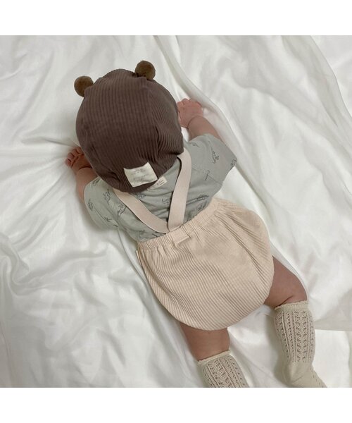 apres les cours（アプレレクール）の「WEB限定 ベビーサスペンダー付きリブブルマ（その他ベビーウェア・キッズ・オレンジ/ターコイズブルー/ブラウン/アイボリー/イエロー・80）」の8枚目の写真