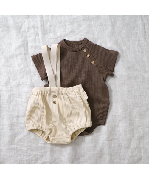 apres les cours（アプレレクール）の「WEB限定 ベビーサスペンダー付きリブブルマ（その他ベビーウェア・キッズ・オレンジ/ターコイズブルー/ブラウン/アイボリー/イエロー・80）」の12枚目の写真