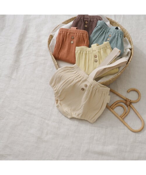 apres les cours（アプレレクール）の「WEB限定 ベビーサスペンダー付きリブブルマ（その他ベビーウェア・キッズ・オレンジ/ターコイズブルー/ブラウン/アイボリー/イエロー・80）」の16枚目の写真