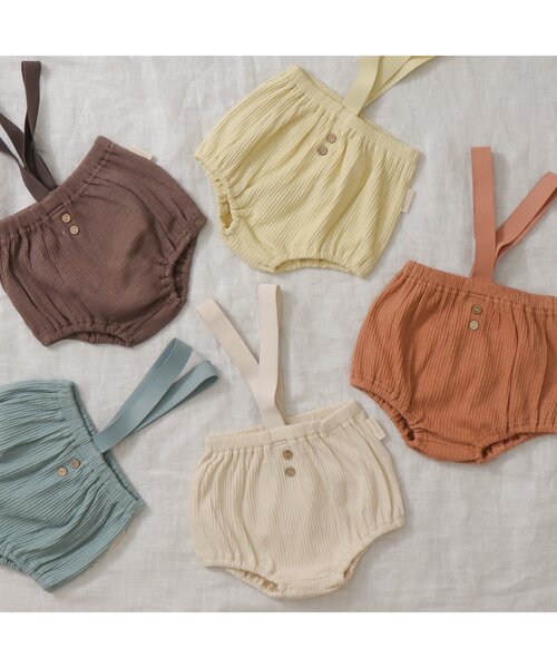 apres les cours（アプレレクール）の「WEB限定 ベビーサスペンダー付きリブブルマ（その他ベビーウェア・キッズ・オレンジ/ターコイズブルー/ブラウン/アイボリー/イエロー・80）」の17枚目の写真