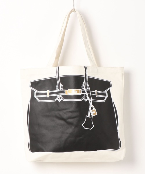 Via Demizon(ビアデミゾン)の「ZOZOTOWN 限定商品 バッグプリント A4トートバッグ(トートバッグ・レディース・ブラックミックス/シルバー/イエロー/ブラック/ベージュ・フリー)」の2枚目の写真