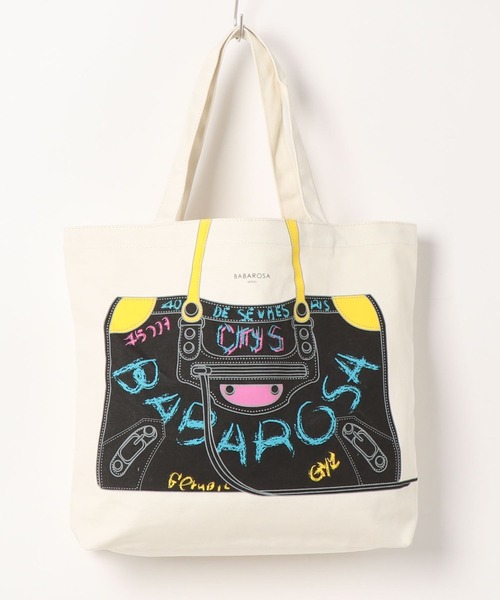 Via Demizon(ビアデミゾン)の「ZOZOTOWN 限定商品 バッグプリント A4トートバッグ(トートバッグ・レディース・ブラックミックス/シルバー/イエロー/ブラック/ベージュ・フリー)」の3枚目の写真