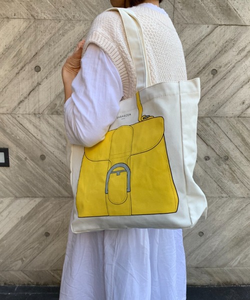Via Demizon(ビアデミゾン)の「ZOZOTOWN 限定商品 バッグプリント A4トートバッグ(トートバッグ・レディース・ブラックミックス/シルバー/イエロー/ブラック/ベージュ・フリー)」の6枚目の写真