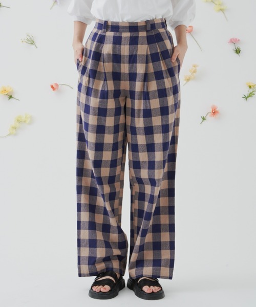 MERLOT（メルロー）の「ビッグチェックストレートパンツ/セットアップ（その他パンツ・レディース・レッド/ネイビー・FREE）」の16枚目の写真