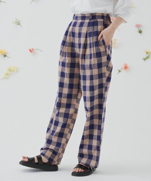 MERLOT（メルロー）の「ビッグチェックストレートパンツ/セットアップ（その他パンツ・レディース・レッド/ネイビー・FREE）」の17枚目の写真