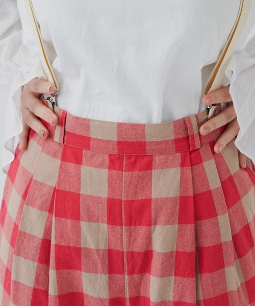 MERLOT（メルロー）の「ビッグチェックストレートパンツ/セットアップ（その他パンツ・レディース・レッド/ネイビー・FREE）」の6枚目の写真